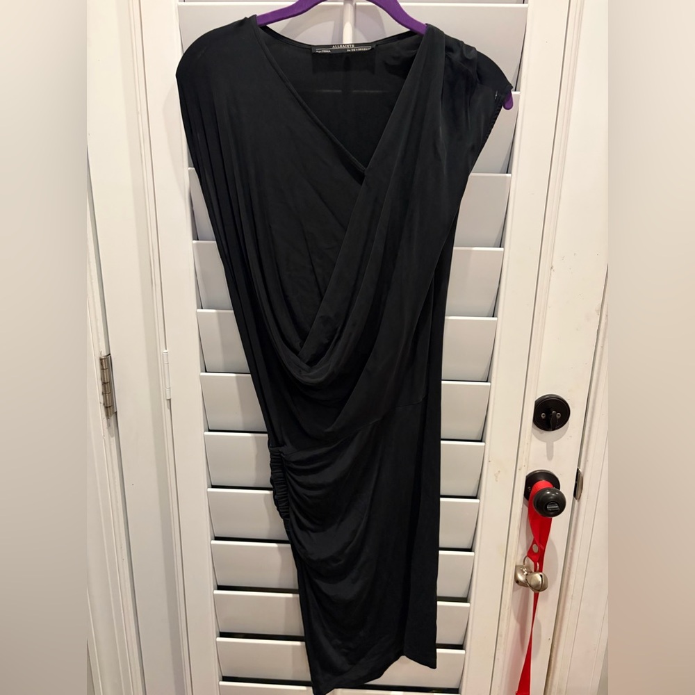 All Saints Black Asymmetrical ISA Dress